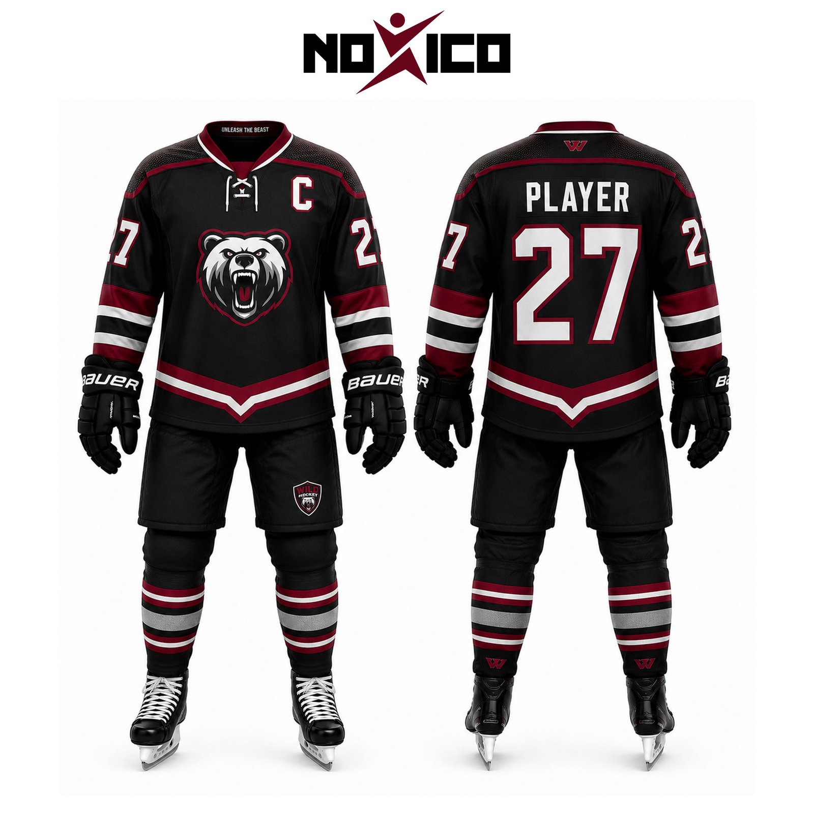 Custom baseball uniform — front view