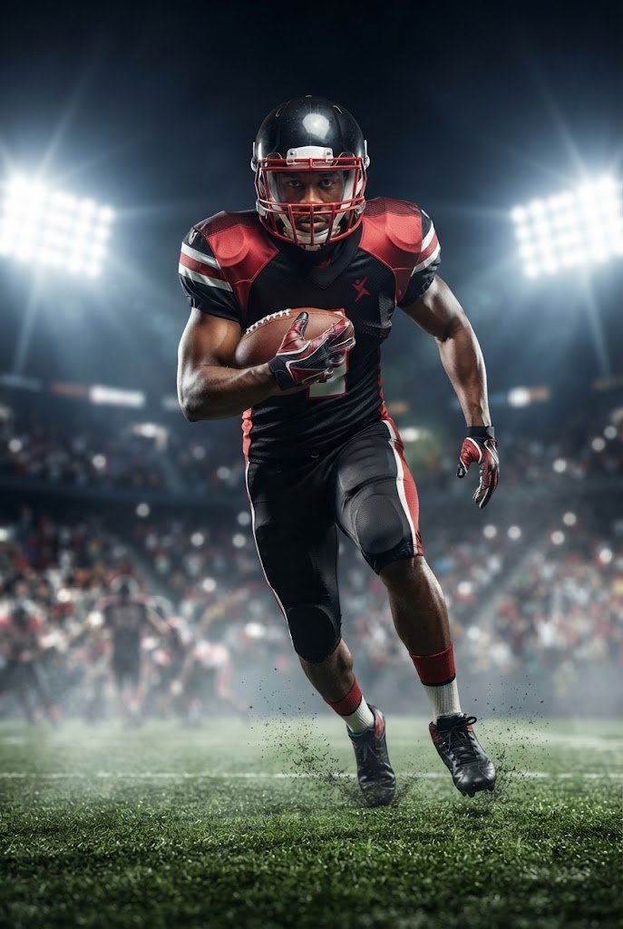 Athlete in action wearing custom uniform