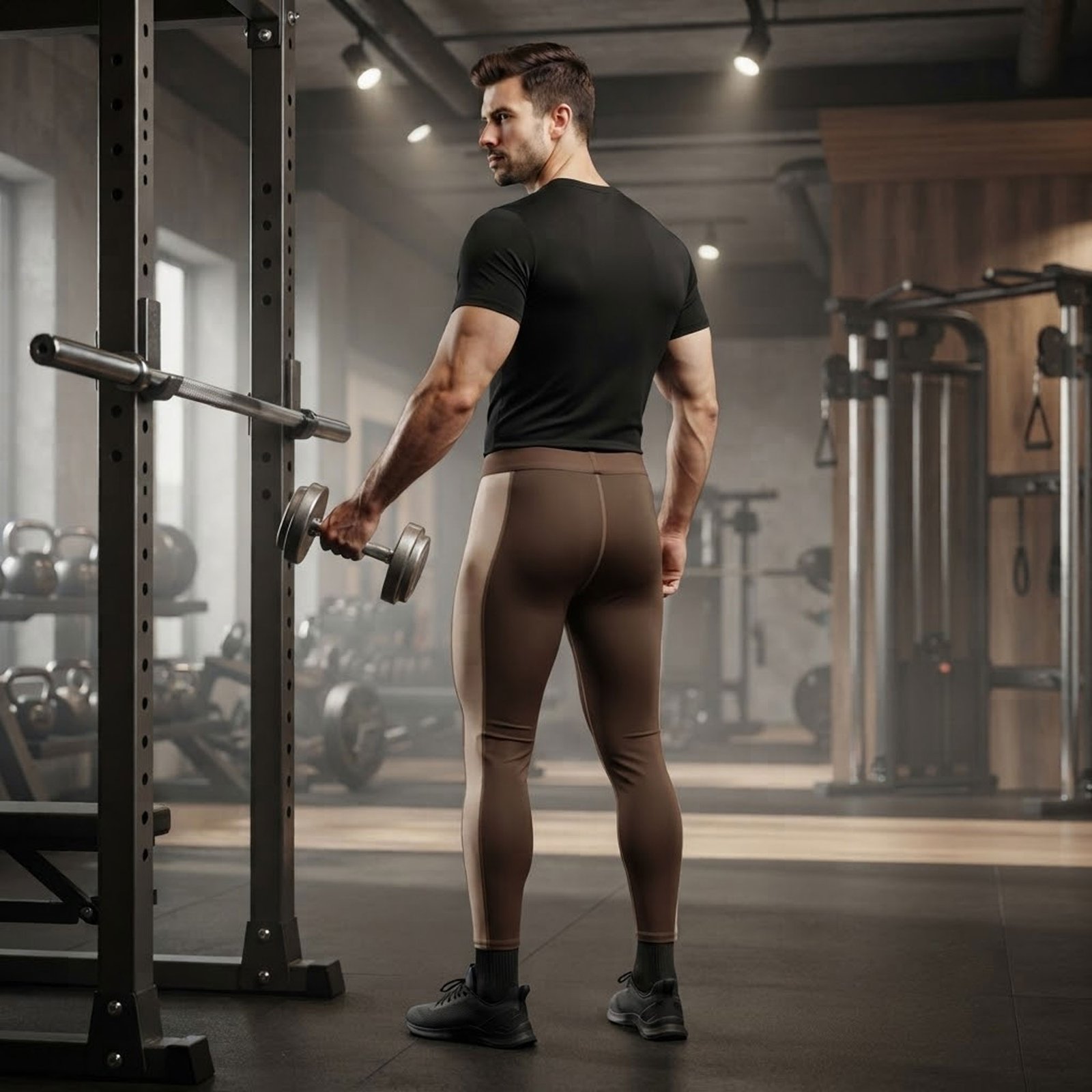 Custom compression pants back view with print