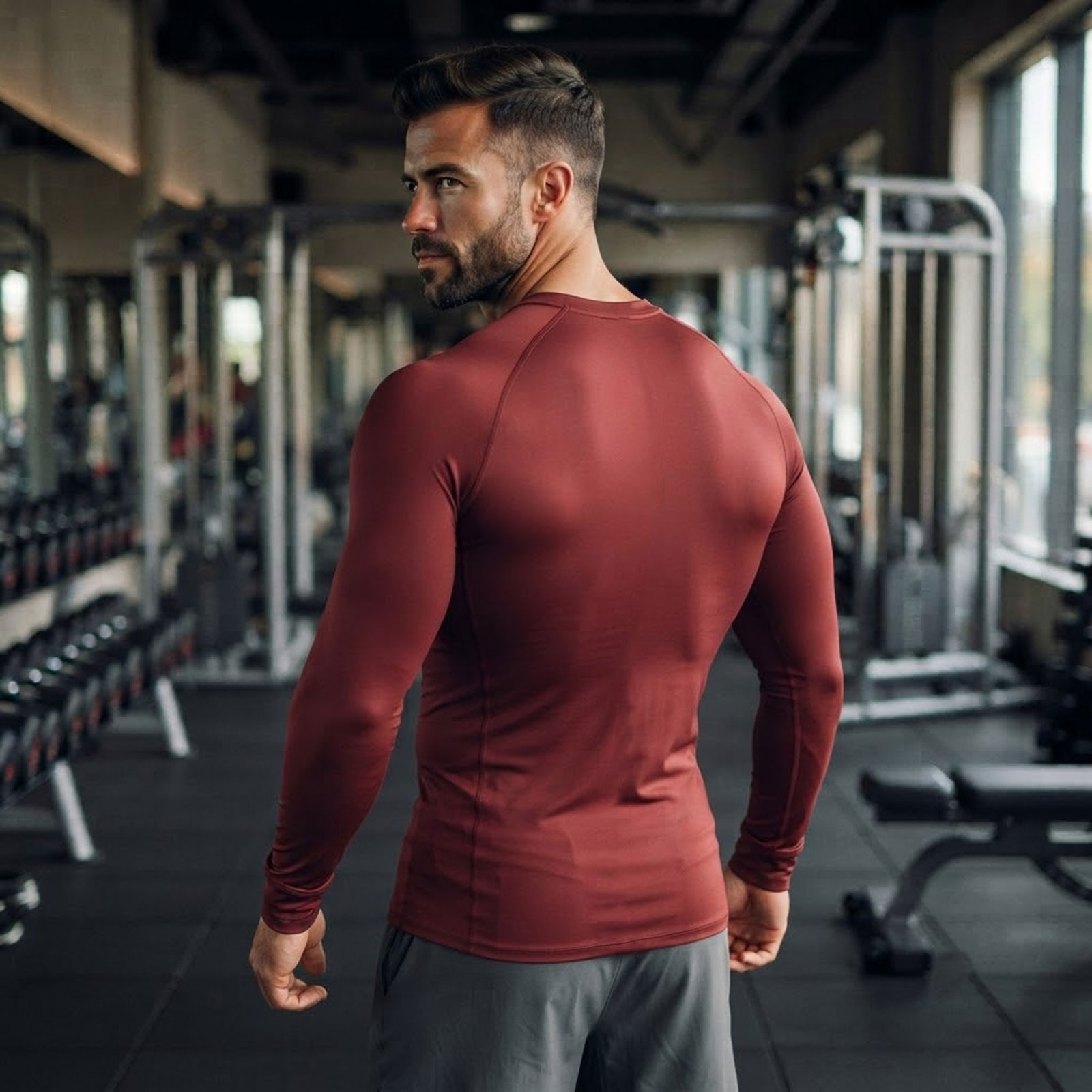 Casual shot of models wearing compression shirts
