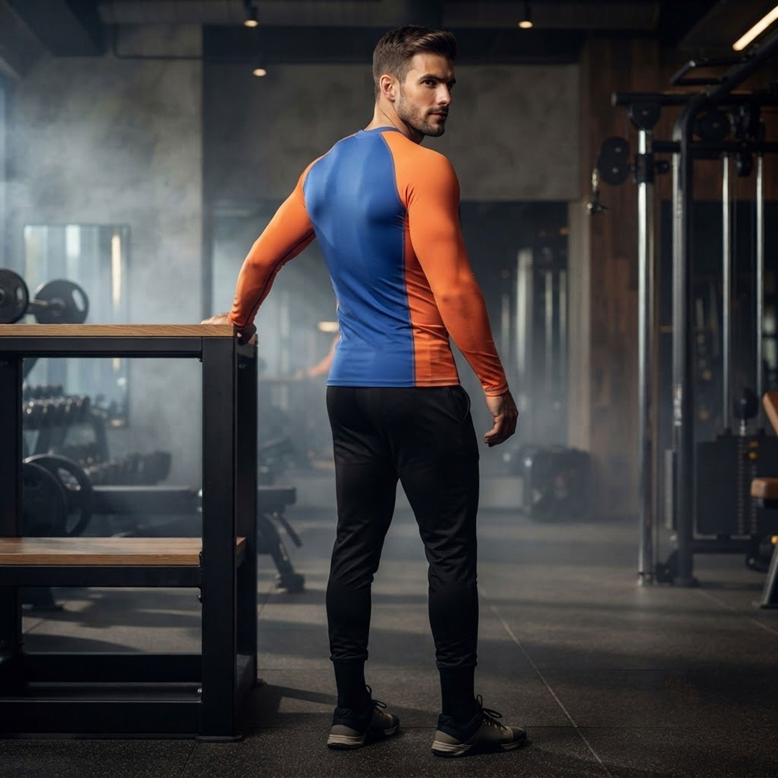 Custom compression shirts back view with print