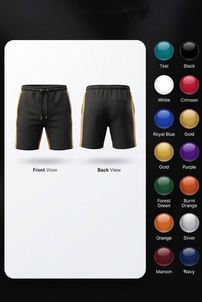 Casual shorts preview in selected colour
