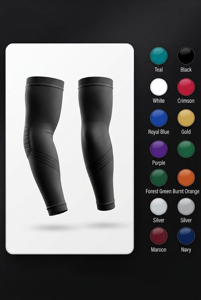 Compression sleeves preview in selected colour
