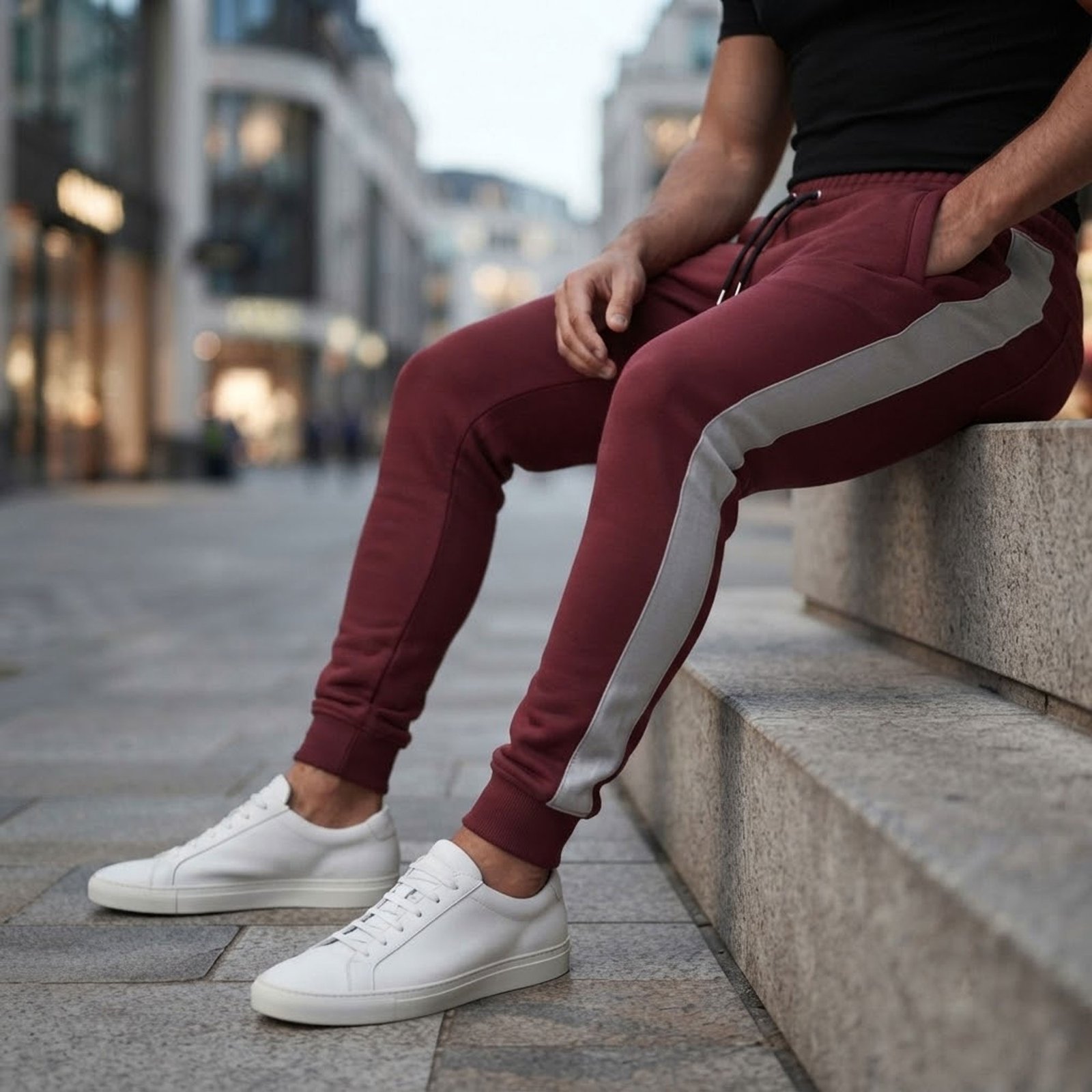 Close-up of joggers fabric texture