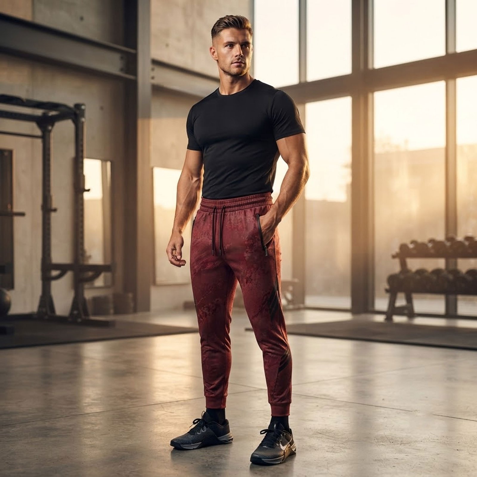 Custom joggers front view