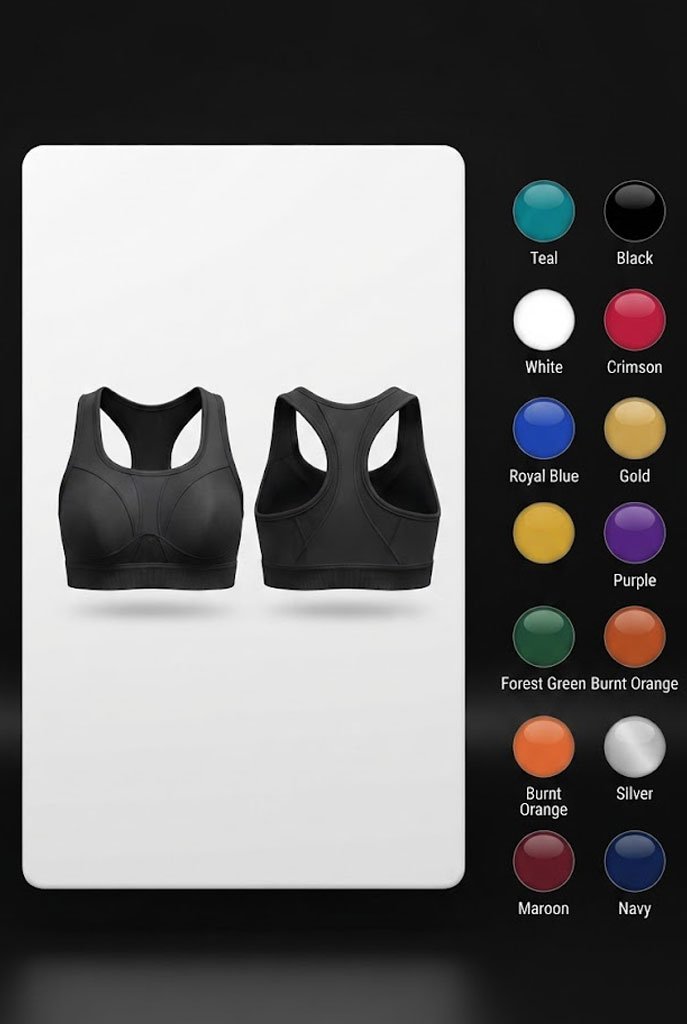 Sports bra preview in selected colour