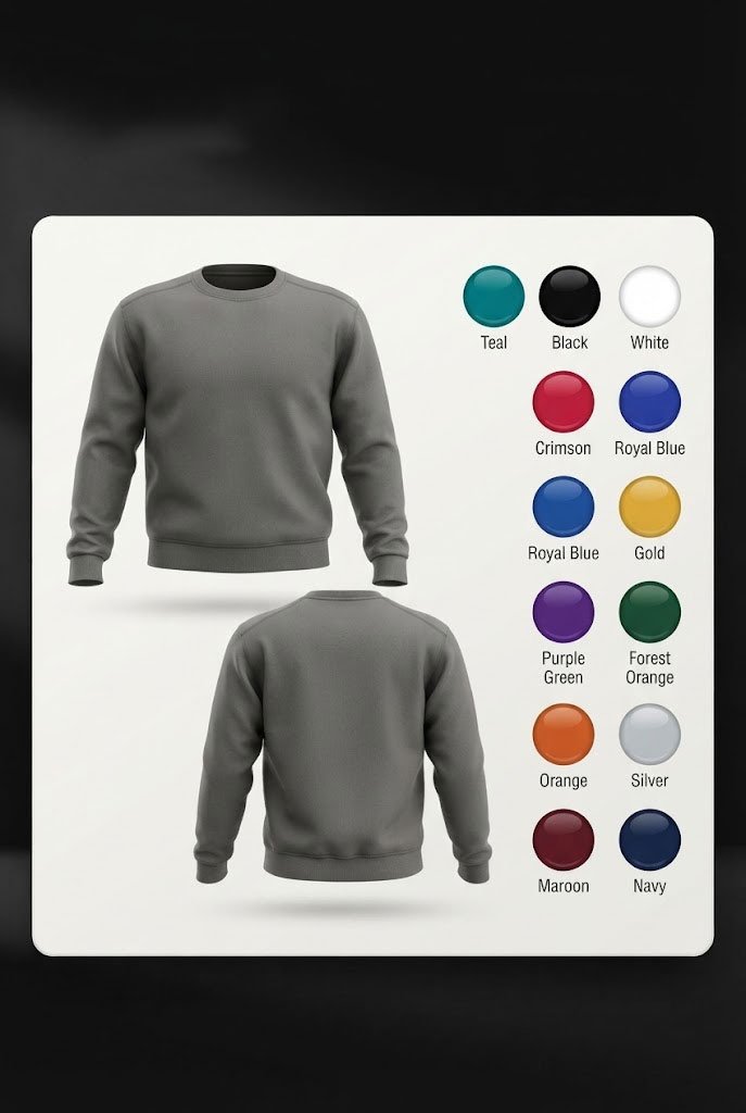 Crewneck sweatshirt preview in selected colour