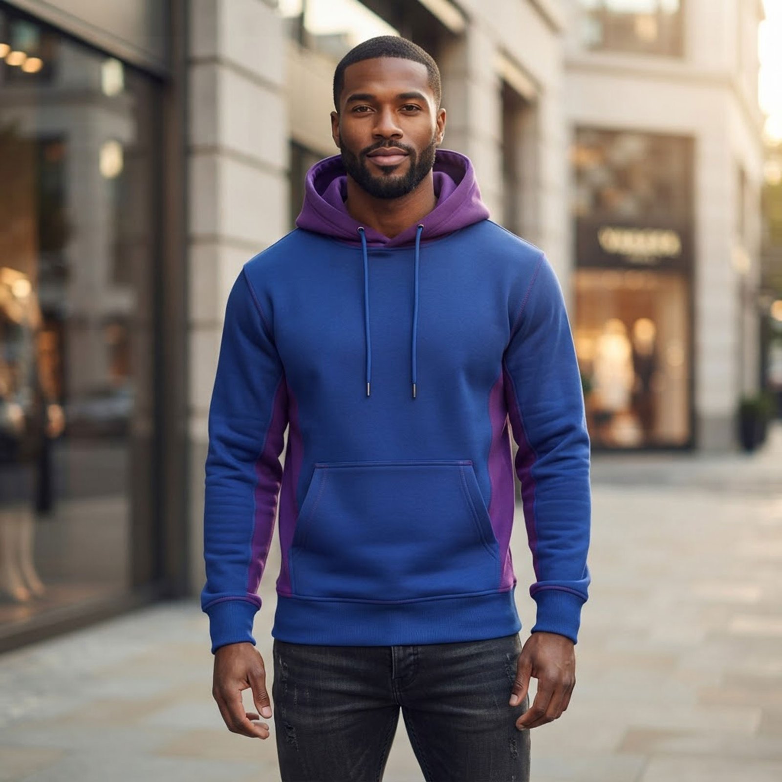 Group wearing matching custom hoodies