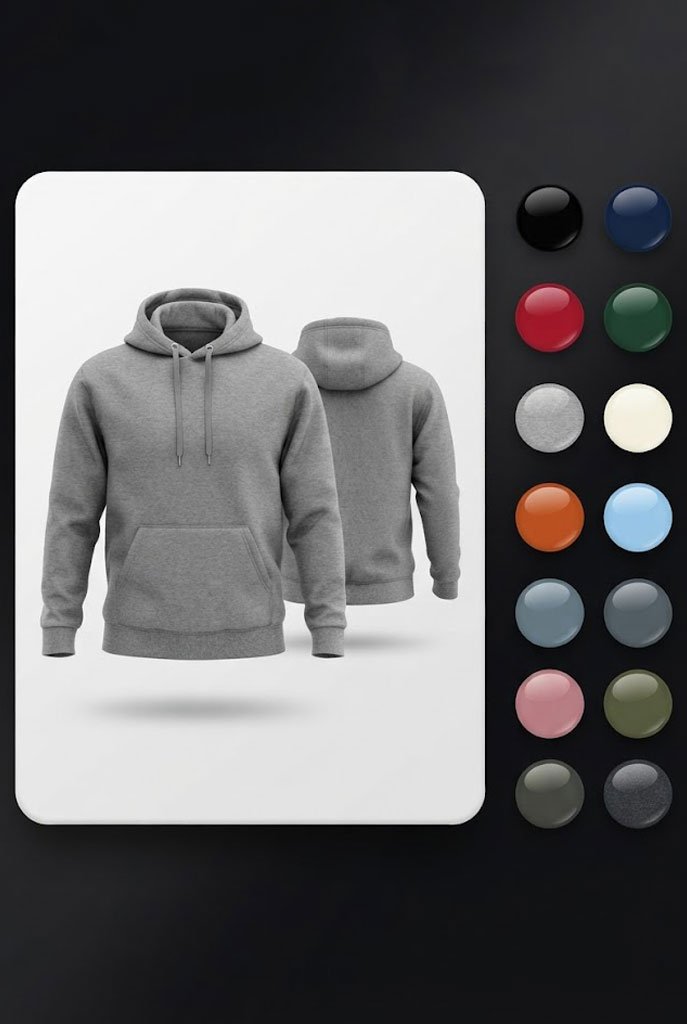 Hoodie preview in selected colour