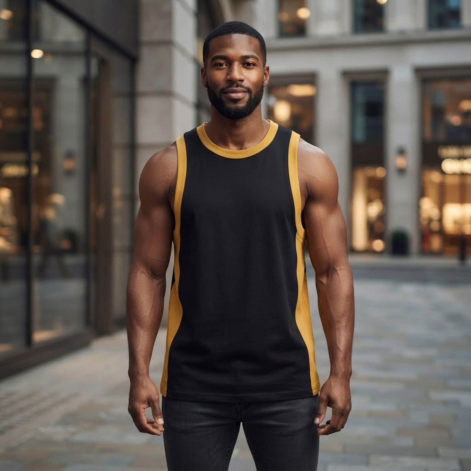 Group wearing matching custom tank tops