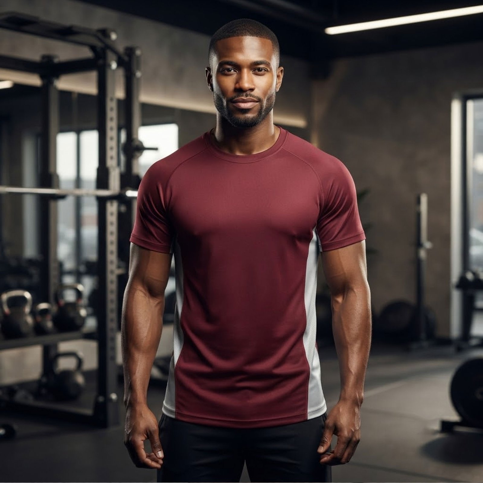 Group wearing matching custom gym T-shirts