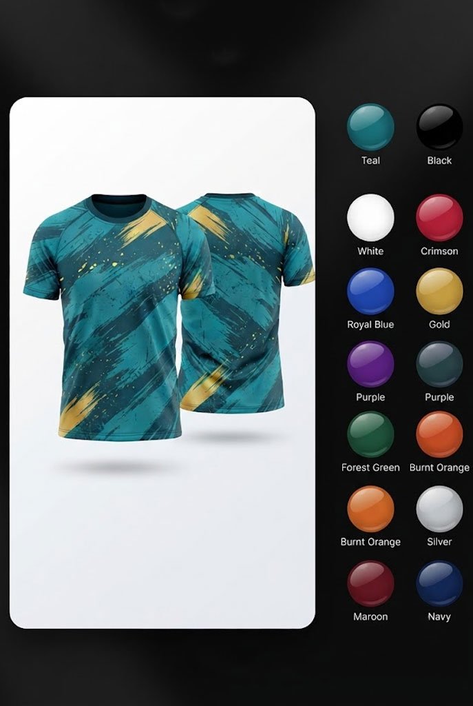 Gym T-shirt preview in selected colour