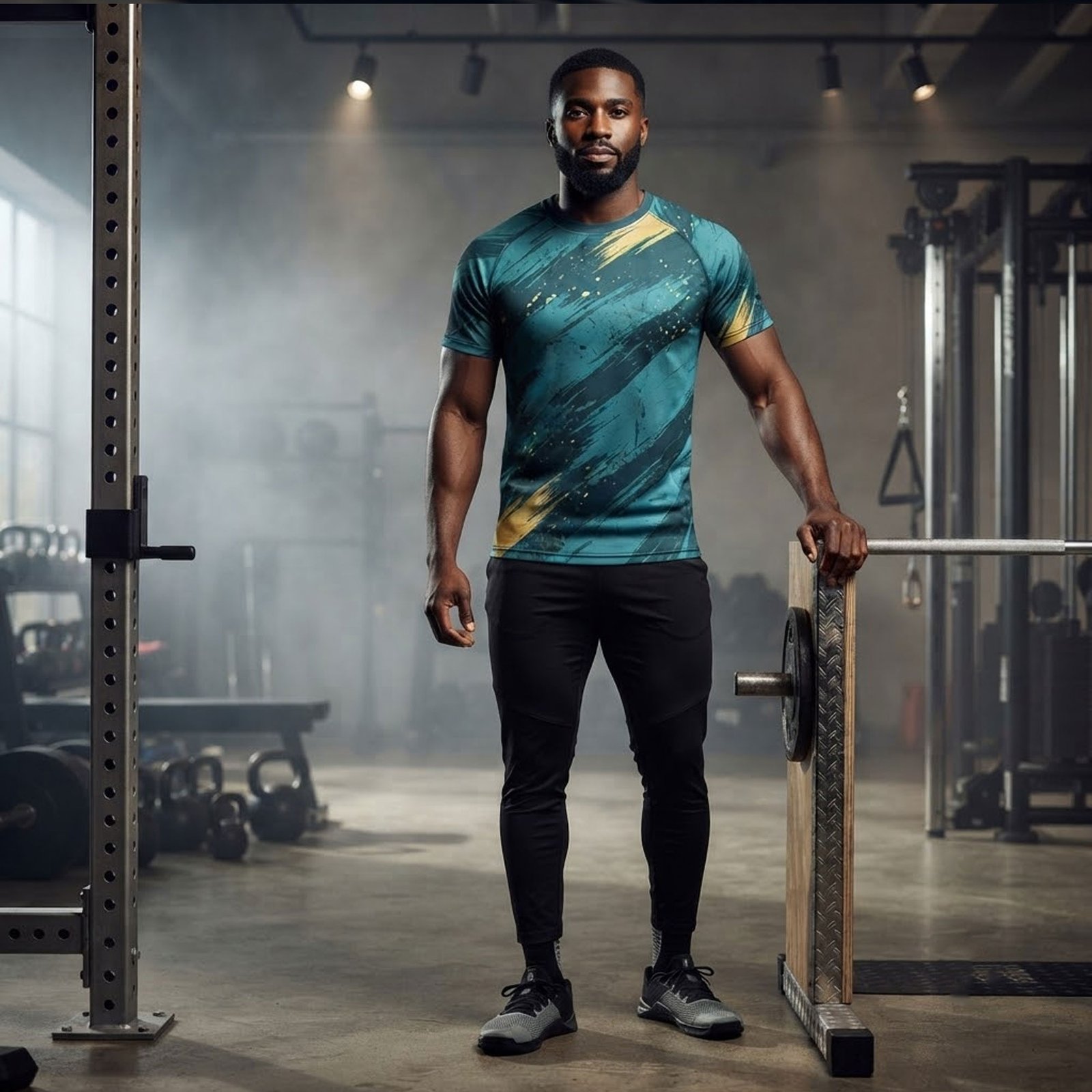 Custom gym T-shirt front view