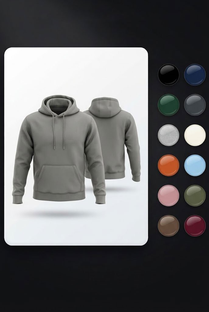 Pullover hoodie preview in selected colour