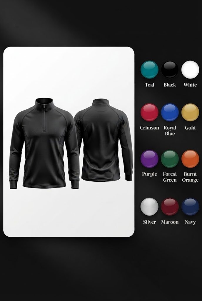 Running quarter zip preview in selected colour