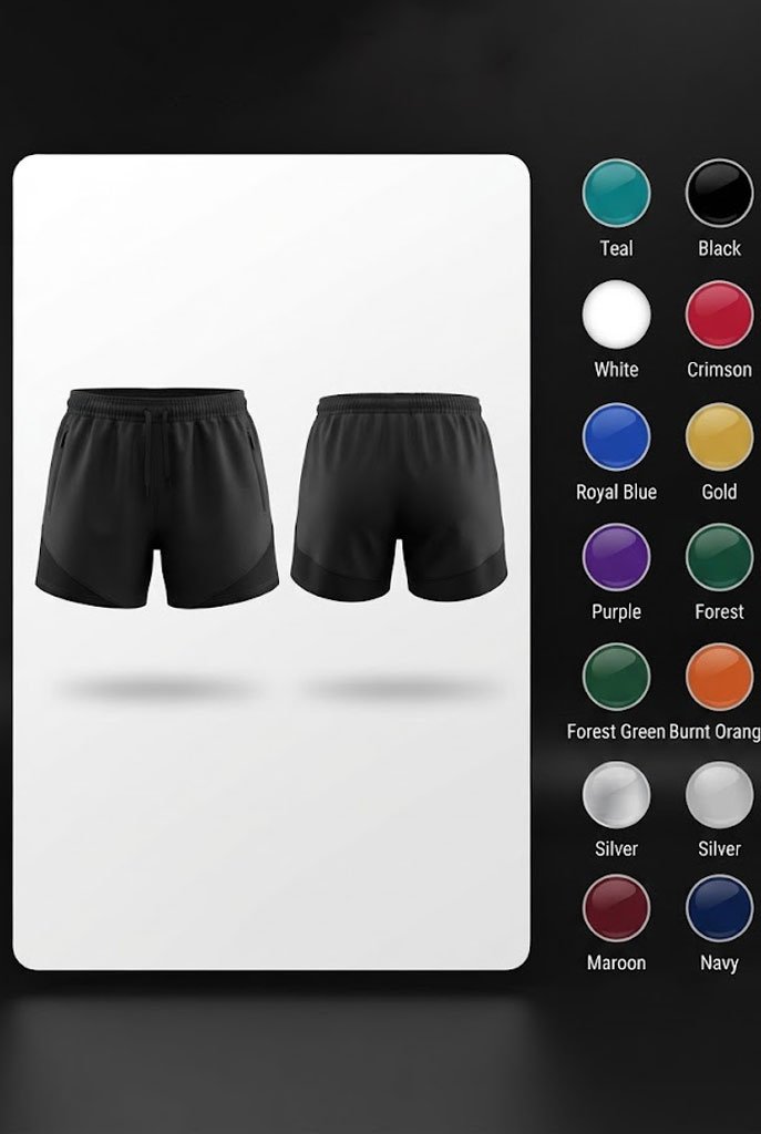 Running shorts preview in selected colour