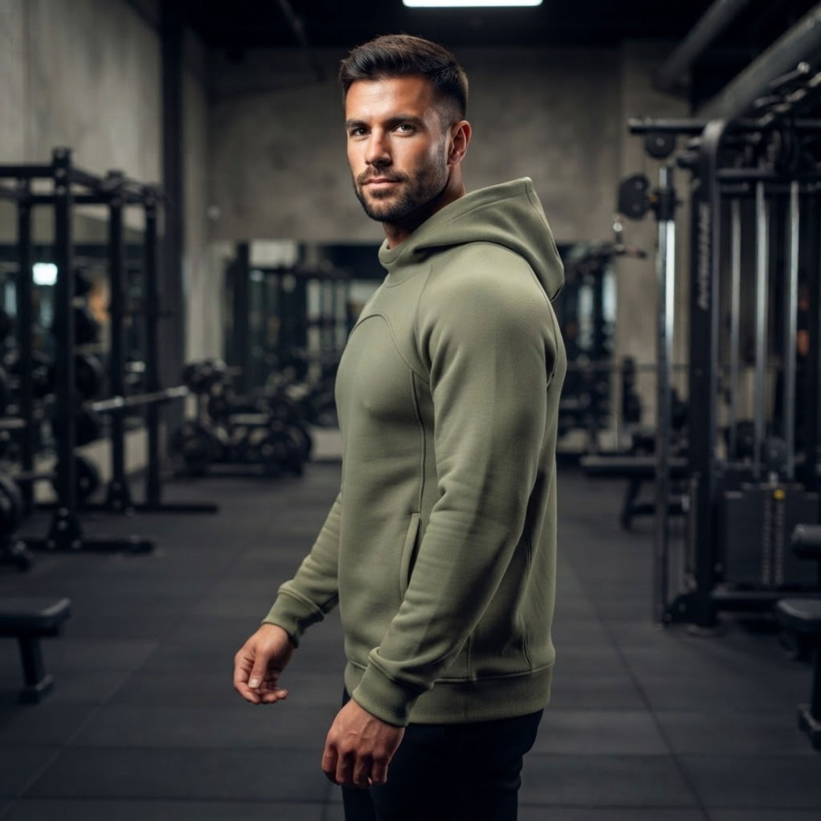 Custom training hoodie print detail shot