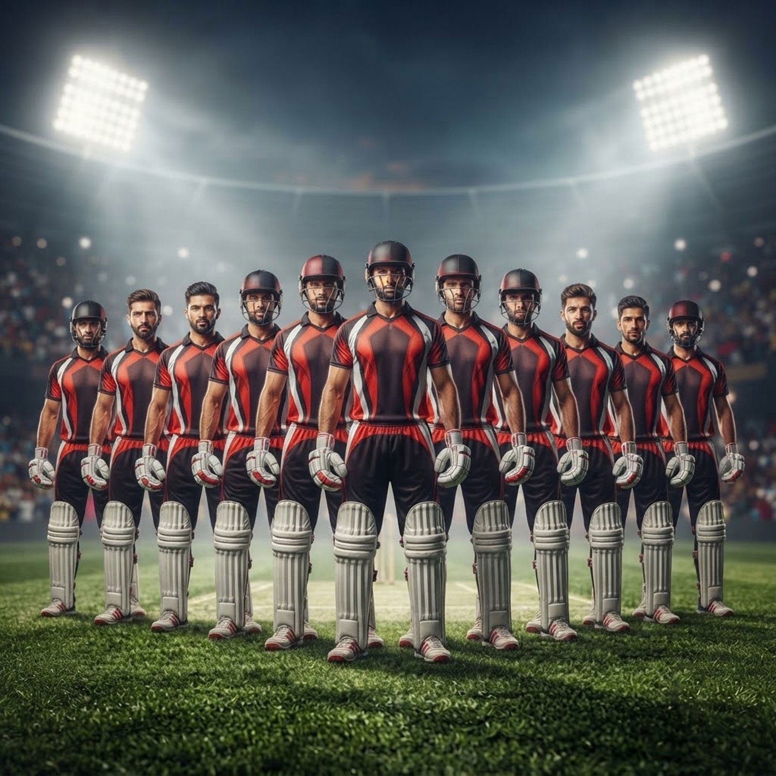 Team in the dugout wearing matching uniforms
