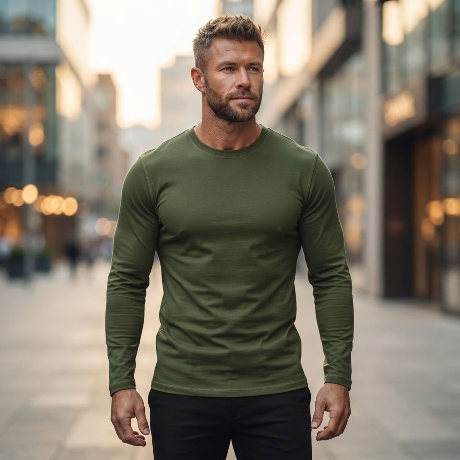 Group wearing matching custom long sleeve T-shirts