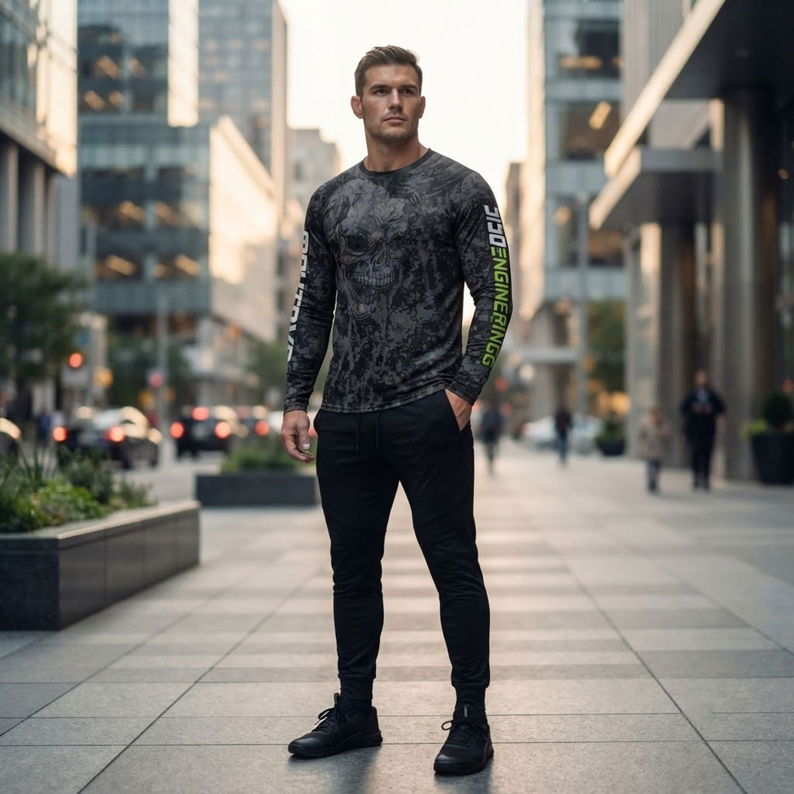 Custom long sleeve T-shirt front view