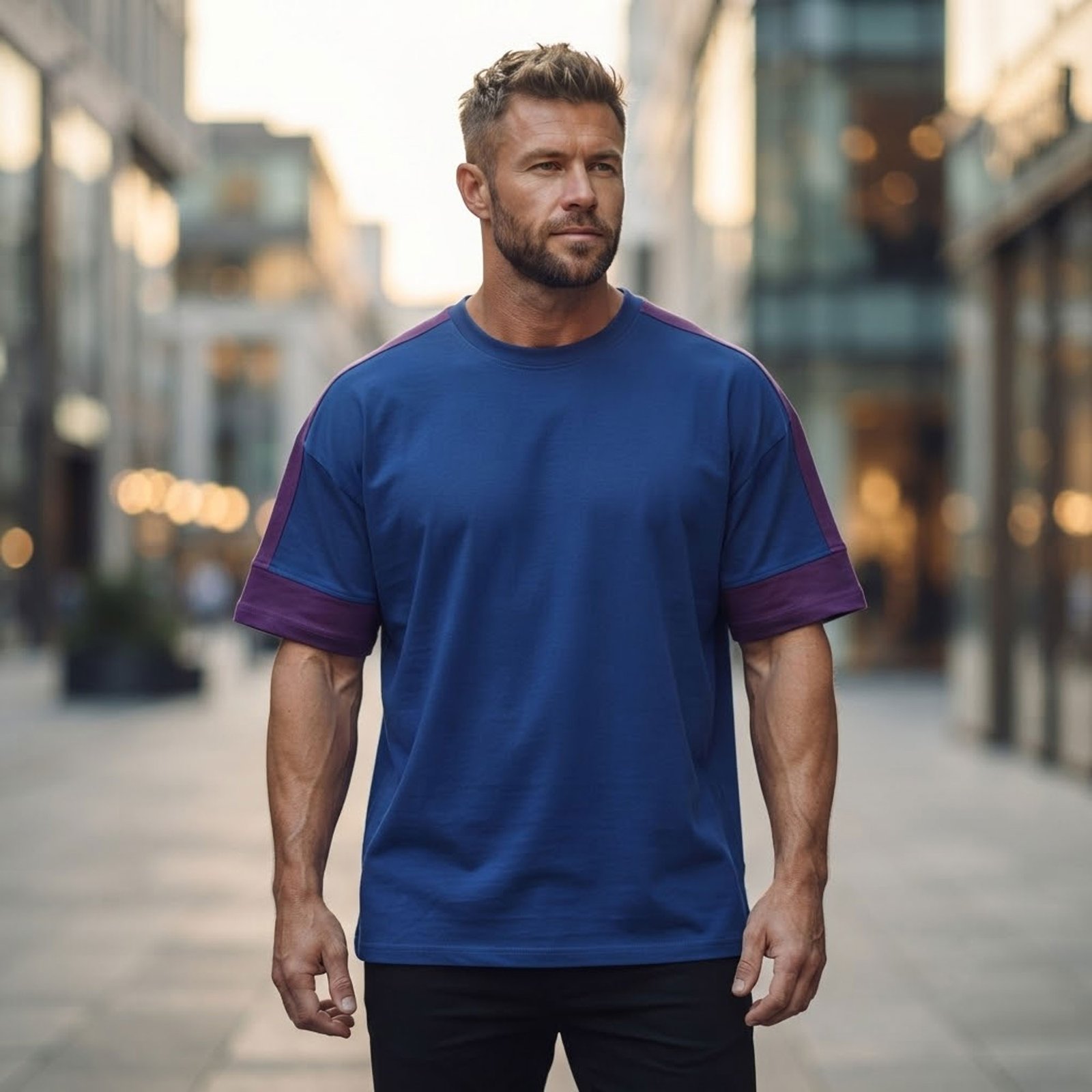 Group wearing matching custom oversized T-shirts
