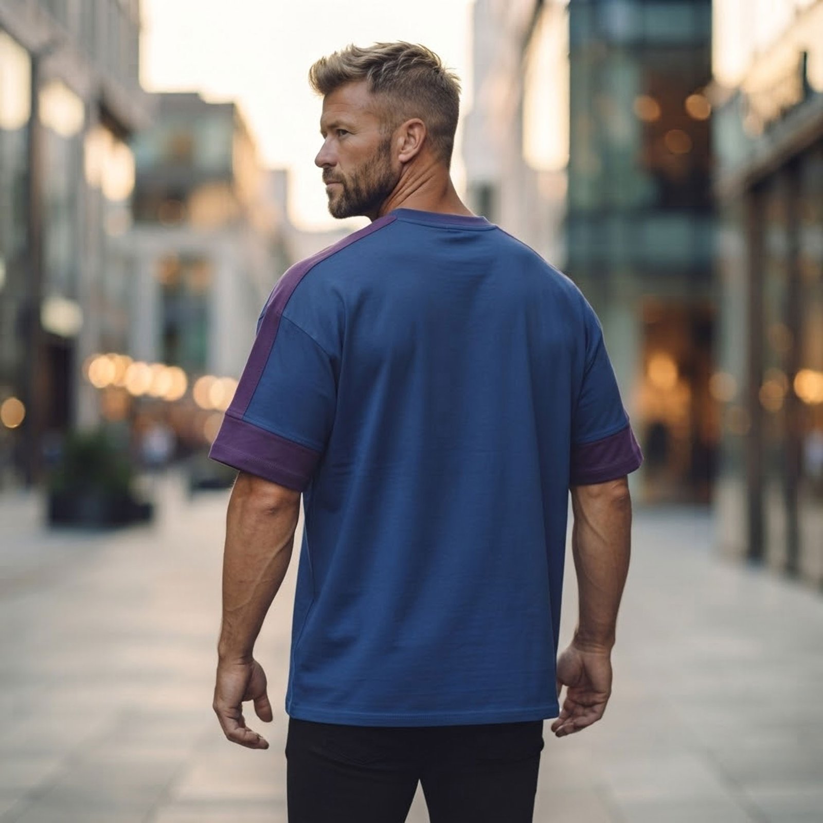 Casual streetwear shot of models wearing oversized T-shirts
