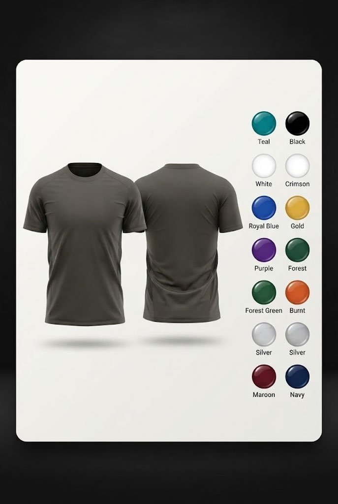 T-shirt preview in selected colour