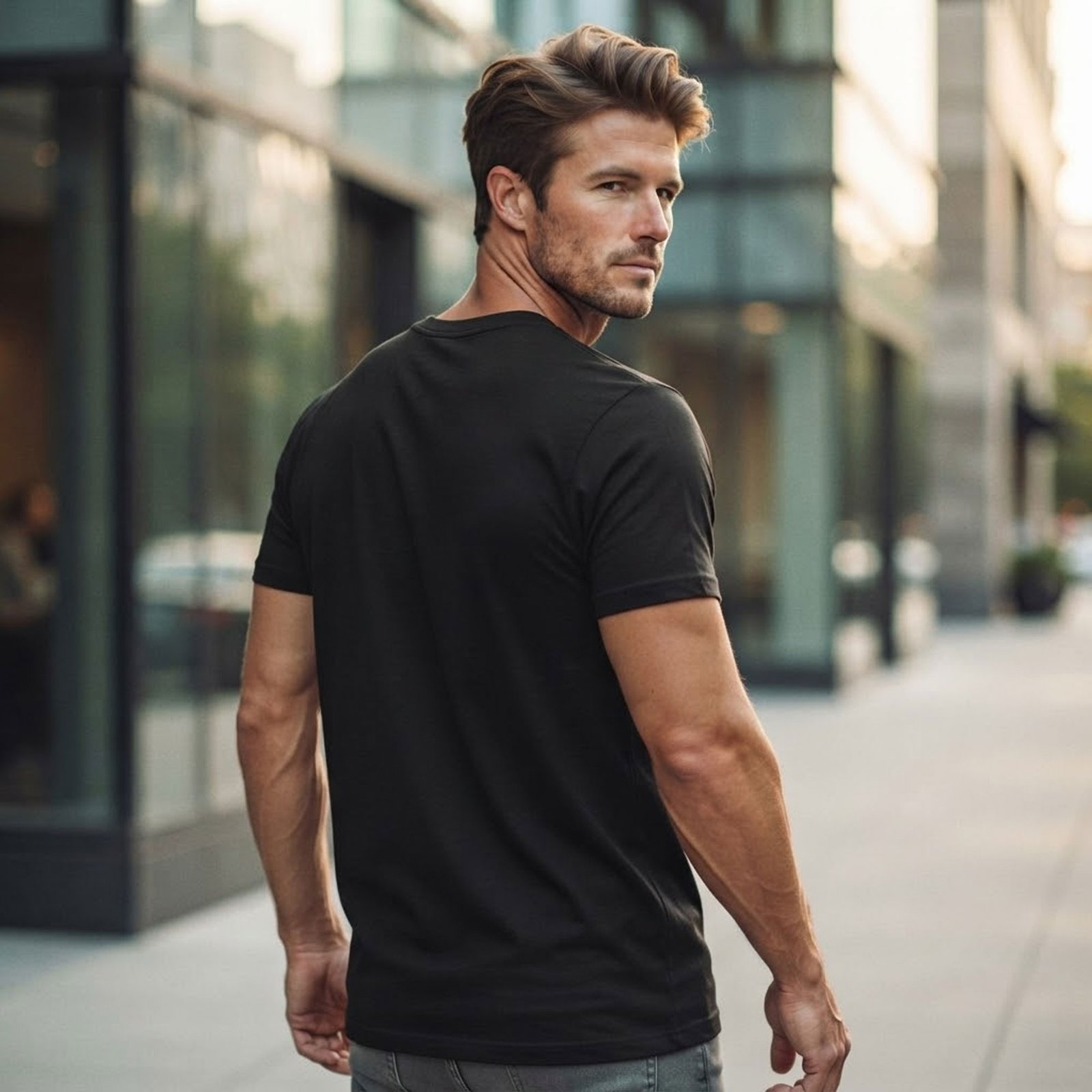 Casual shot of models wearing T-shirts