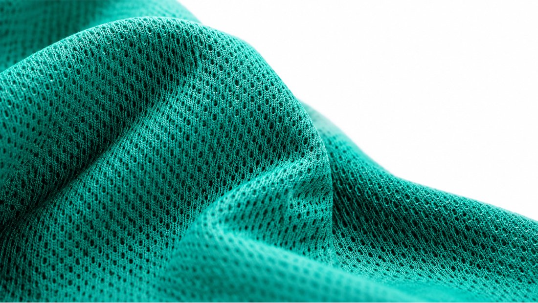 Close-up of Noxico Quick Dri high-filament polyester sublimation fabric weave